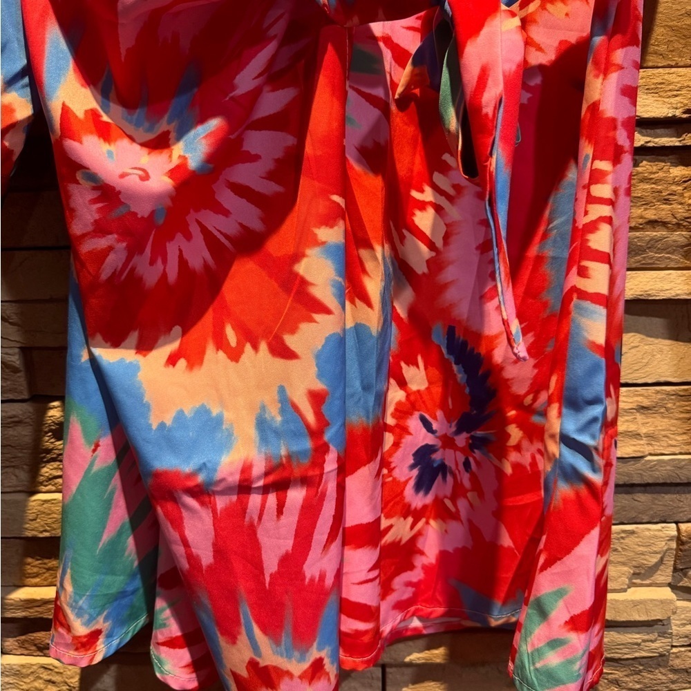 Sunday Up Colorful Long Sleeve Wrap Dress - Picture 6 of 6